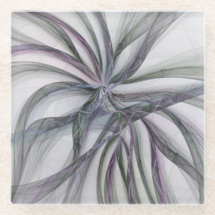 Filigre Motieven Moderne Abstracte Swingende Fract Glazen Onderzetter
