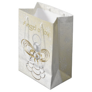 Filigree Angel of Joy Gold Ombre Snowflakes Medium Cadeauzakje