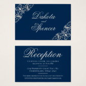 Filigree Art déco | Réception Silver and Navy Blue (Devant & derrière)