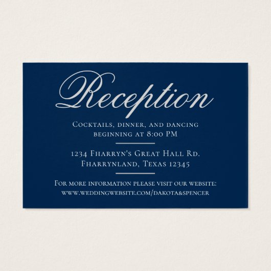 Filigree Art déco | Réception Silver and Navy Blue (Dos)