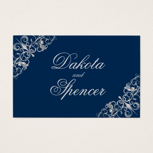 Filigree Art déco | Réception Silver and Navy Blue (Devant)