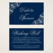 Filigree Art déco | Silver Navy Blue Wishing Well (Devant & derrière)