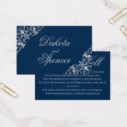 Filigree Art déco | Silver Navy Blue Wishing Well (Bureau)