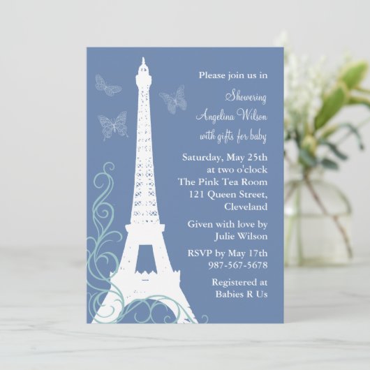 Filigree Butterflies in Parijs Kaart (Staand voorkant)