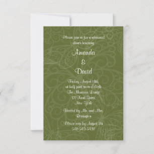 Filigree Butterfly Rehearsal Dinner Invitation Kaart