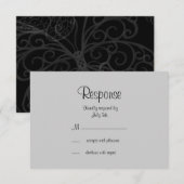 Filigree Butterfly RSVP in het zwart Kaartje (Voorkant / Achterkant)