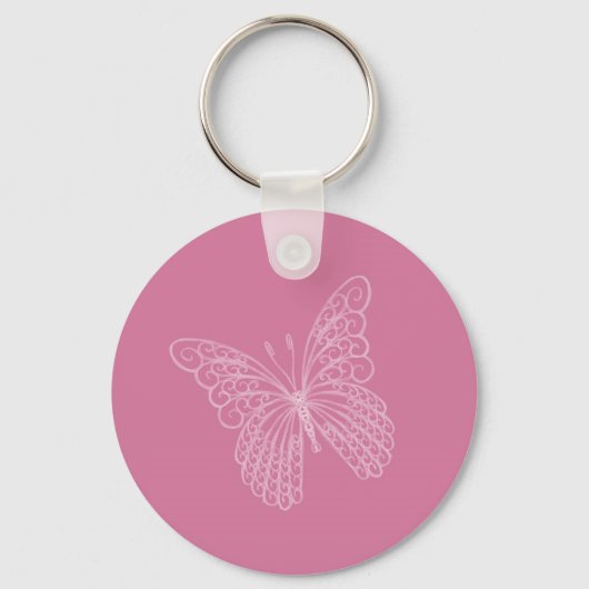 Filigree Butterfly Sleutelhanger in roze (Voorkant)