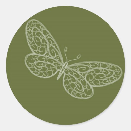 Filigree Butterfly Sticker (Voorkant)