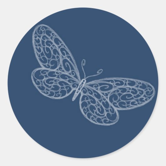 Filigree Butterfly Sticker (Voorkant)