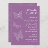 Filigree Butterfly Vrijgezellenfeest (paars) Kaart (Voorkant / Achterkant)