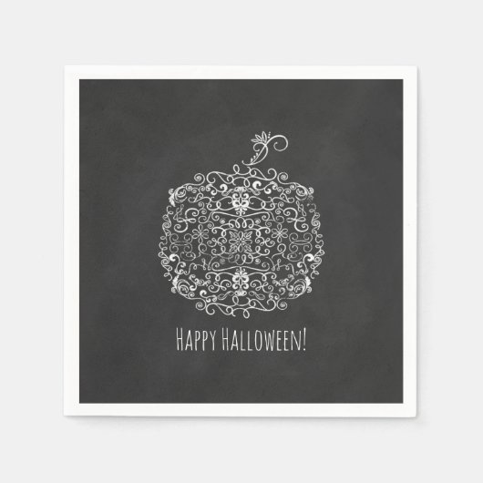 Filigree Chalkboard Herfst Pumpkin Autumn Herfst P Servet (Voorkant)