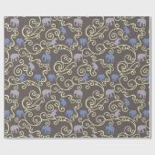 Filigree en Elephants Cadeaupapier (Vlak)