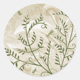 Filigree Ferns Ronde Sticker