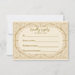 Filigree Fleur Wedding RSVP Card