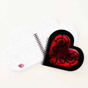 Filigree Goth Rode Hart Notitieboek