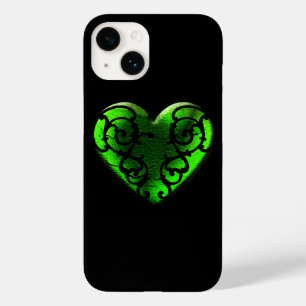 Filigree Gothic Green Heart Case-Mate iPhone 14 Hoesje
