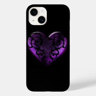 Filigree Gothic Paars Heart Case-Mate iPhone 14 Hoesje
