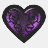 Filigree Gothic Paars Heart Hart Sticker (Voorkant)