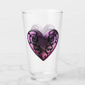 Filigree Gothic Pink Heart Glas (Achterkant)