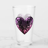 Filigree Gothic Pink Heart Glas (Voorkant)