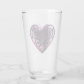 Filigree Gothic Pink Heart Glas (Achterkant)