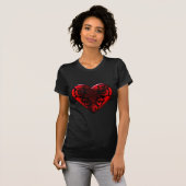 Filigree Gothic Red Heart T-shirt (Voorkant volledig)