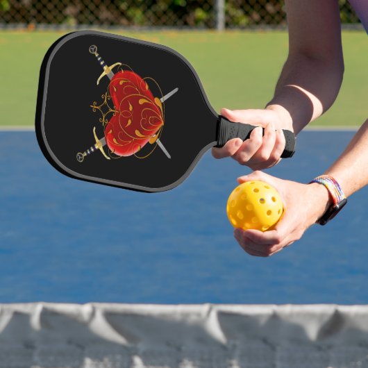 Filigree Heart en Daggers Pickleball Paddle (Insitu)