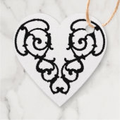 Filigree Heart Folie Favor Tag (Achterkant)