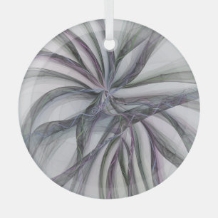 Filigree Motions Modern Abstract Swinging Fractal Glas Ornament