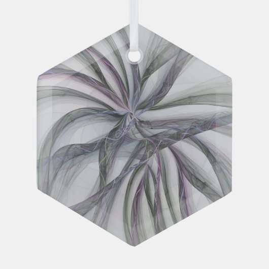 Filigree Motions Modern Abstract Swinging Fractal Glas Ornament (Voorkant)