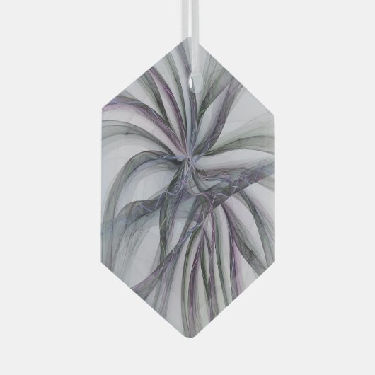 Filigree Motions Modern Abstract Swinging Fractal Glas Ornament (Voorkant Rechts)