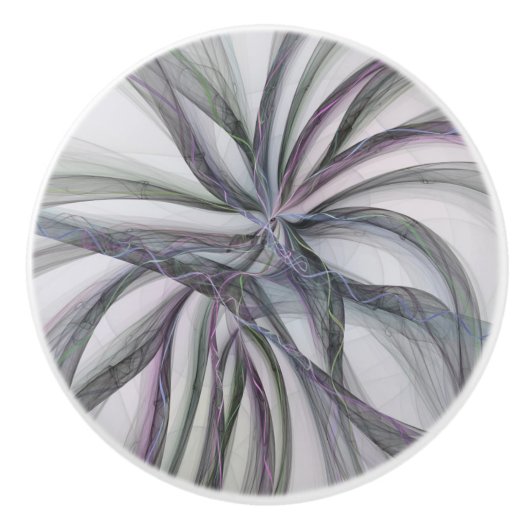 Filigree Motions Modern Abstract Swinging Fractal Keramische Knop (Voorkant)