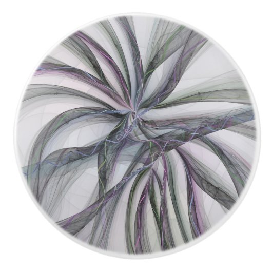 Filigree Motions Modern Abstract Swinging Fractal Keramische Knop (Voorkant)