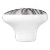 Filigree Motions Modern Abstract Swinging Fractal Keramische Knop (Zijkant)