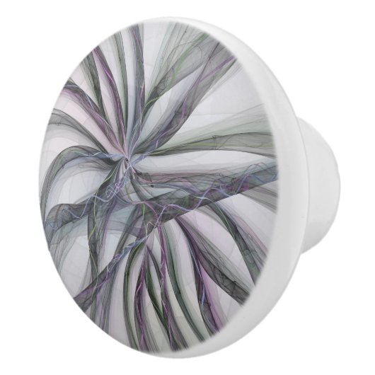 Filigree Motions Modern Abstract Swinging Fractal Keramische Knop (Rechts)