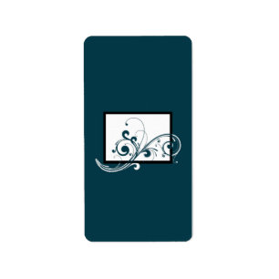 Filigree Navy/White Wedding Kleine Snoep Wrapper Etiket