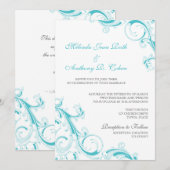 Filigree Swirl Blue Curacao Kaart (Voorkant / Achterkant)