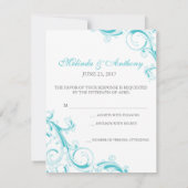 Filigree Swirl Blue Curacao RSVP (Dos)