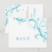 Filigree Swirl Blue Curacao RSVP (Devant / Derrière)