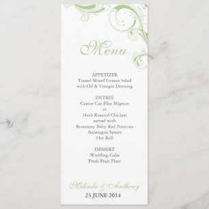 Filigree Swirl Greenery Menu