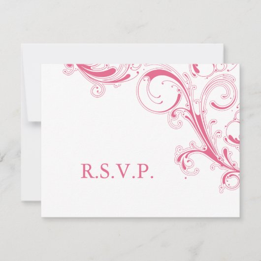 Filigree Swirl Rose RSVP (Devant)