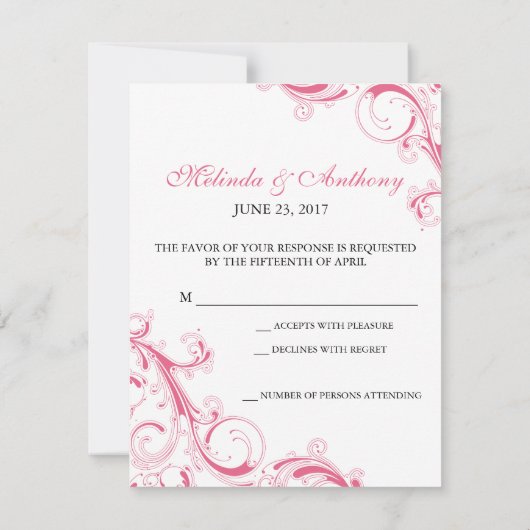 Filigree Swirl Rose RSVP (Dos)