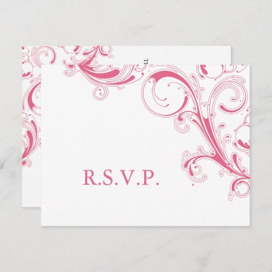 Filigree Swirl Rose RSVP (Devant / Derrière)