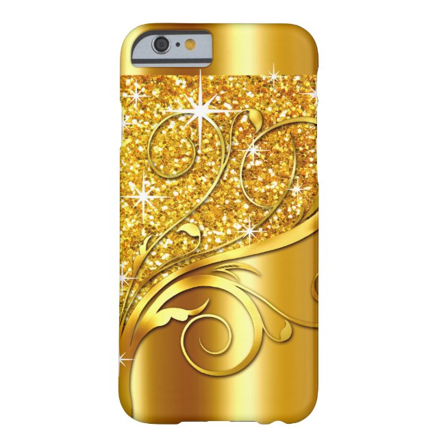 Filigree Vines Glitter Metal | Goud metaal Case-Mate iPhone Case (Achterkant)
