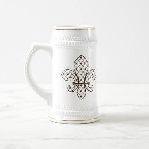 Filigreed Fleur de Lys Stein Bierpul