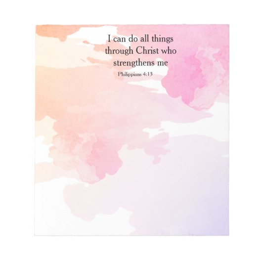 Filipenzen 4:13, bijbelvers notitieblok (Voorkant)