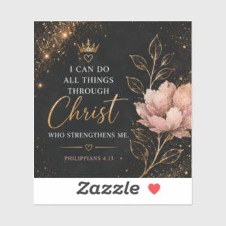Filipenzen 4:13 Bloemendecor Christelijk Sticker