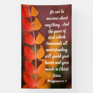 Filipenzen 4:6–7 Herfst Vrede Schriftuur Ontwerp Spandoek