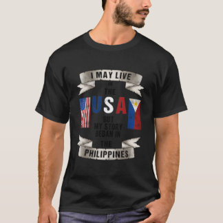 Filipijnen Amerikaanse vlag voor Amerikaans Filipi T-shirt