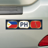 Filipijnen Bumpersticker vlaggenkaartcode (Op auto)